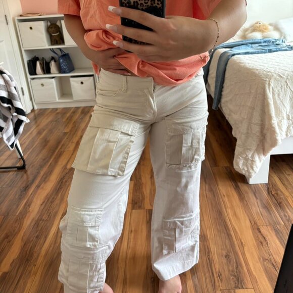 Zara Women's White and Cream Trousers - Picture 2 of 4